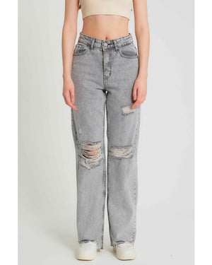 Robin-Collection Ribbed jeans high waist d83618