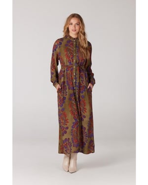 JANSEN AMSTERDAM Wop597 dress isabel w23-000253-multi green