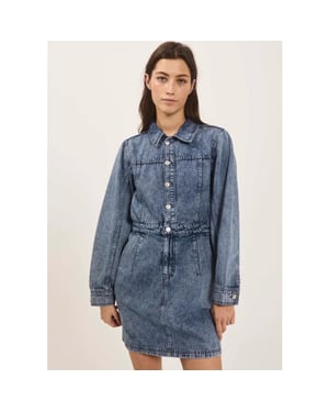 Norr Cara denim dress light blue -