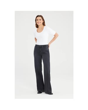 Cup of Joe Maxine wide leg jeans black vt