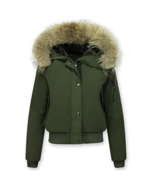 Gentile Bellini Korte warme winterjas met bontkraag