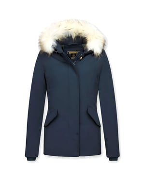 Matogla Blauwe winterjas bontkraag
