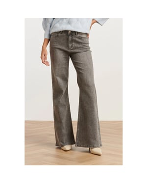 Smashed Lemon Mediumblauwe flared jeans |