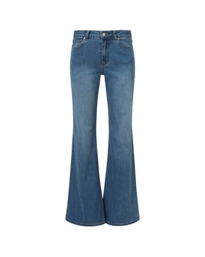 Smashed Lemon Mediumblauwe flared jeans |