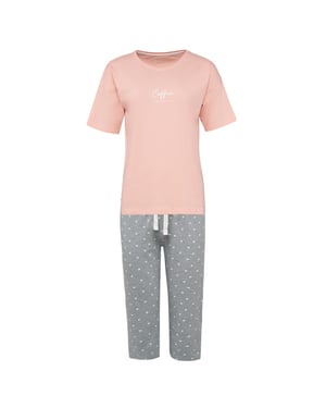 By Louise Dames capri korte pyjama set soft orange