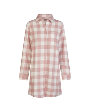 By Louise Dames pyjama nachthemd lang flanel geruit