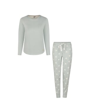 By Louise Dames pyjama set lang katoen mintgroen