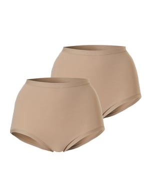 Cotonella Dames tailleslip maxi huidskleur 2-pack