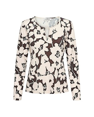 &Co Woman &co women top vigo big flower chocolate multi