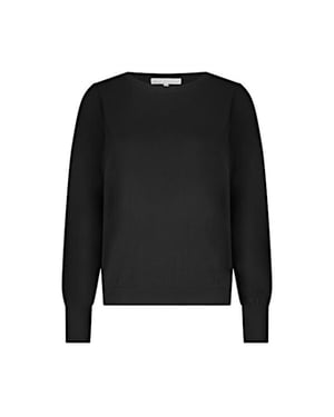 Red Button Top srb4750 sweet puff sleeve black