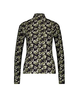 Red Button Top srb4682 rolinde flower khaki