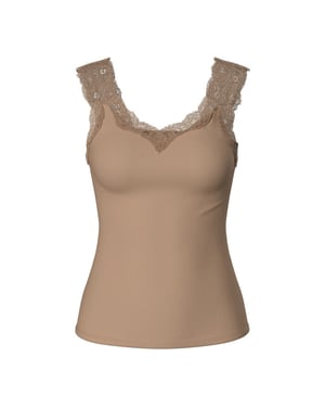 Pieces Dames top pcbarbera lace taupe