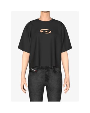 Diesel Dames shirt t-buxt-crop-od zwart