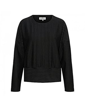 &Co Woman Top danila pinstripe punta black