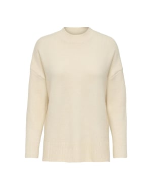 Only Onlhazel ls highneck overs pull knt noos ecru