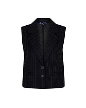 Red Button Gilet srb4625 waistcoat pinestripe black