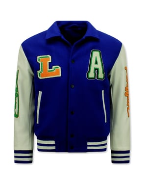 Enos Geborduurde retro college jackets oversized 851