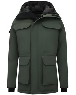 Beluomo Halflange winterjas met capuchon