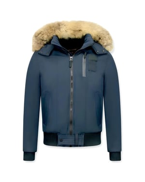 Enos Korte winterjas met bontkraag