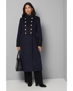 Double Breasted Military Funnel Coat