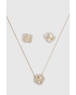 Flower Pendant Jewellery Set