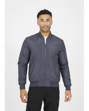Brave Soul Mens Padded Bomber Jacket Zip Up