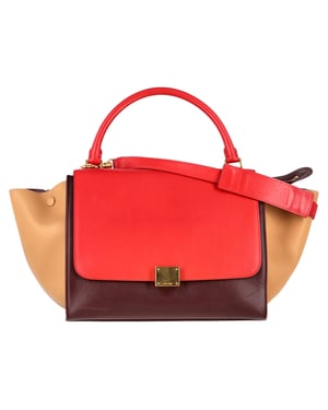 Celine Medium Tri-Color Trapeze Bag in Multicolor Kalfsleer