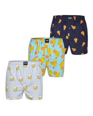 Happy Shorts Wijde boxershorts heren met print 3-pack