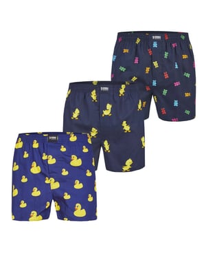 Happy Shorts Wijde boxershorts heren met print 3-pack