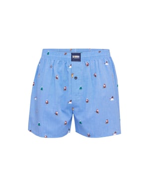Happy Shorts Wijde kerst boxershort heren skiing santa