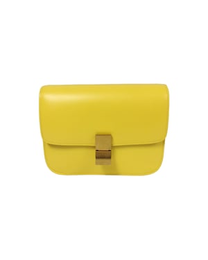 Celine Classic Box Medium Yellow Calfskin