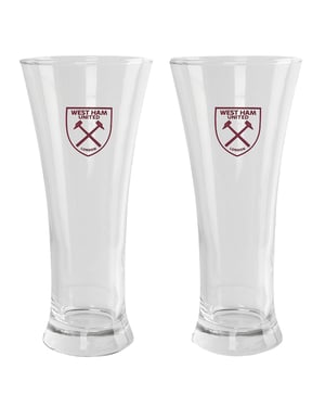 West Ham United FC Twin Pack Peroni Glass