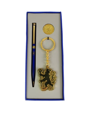 Chelsea FC 3pc Pen Badge Key Ring Gift Set