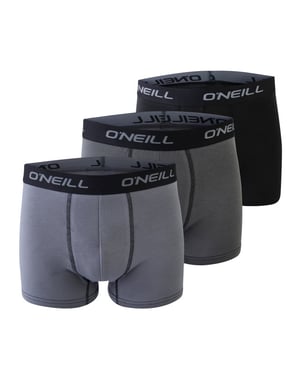 O'Neill Heren boxershorts trunks 900003 effen grijs/zwart 3-pack