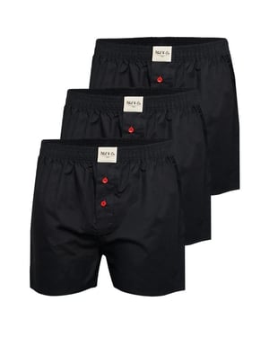 Phil & Co Wijde boxershorts heren geweven katoen effen 3-pack