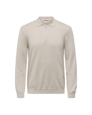 Only & Sons Onswyler life reg half zip polo beige