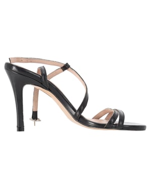 Iris & Ink Laurel Slingback Sandals in Black Leather