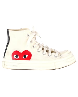 Converse x Comme des Garçons Play 70 Chuck Taylor Hoge Sneakers in Crème Canvas