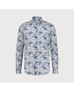 Blue Industry Print overhemd bloem |
