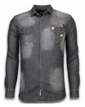 Bread & Buttons Denim shirt spijker slim fit