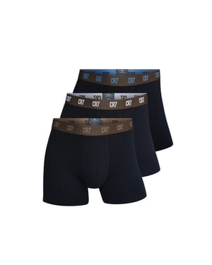CR7 Heren boxershorts effen zwart/bruin 3-pack