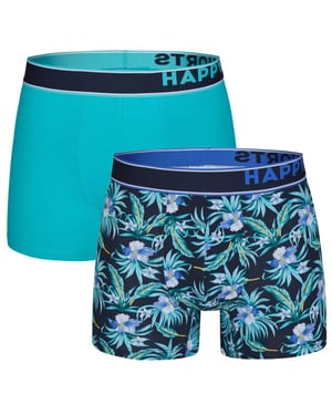 Happy Shorts 2-pack boxershorts heren hawaii flowers