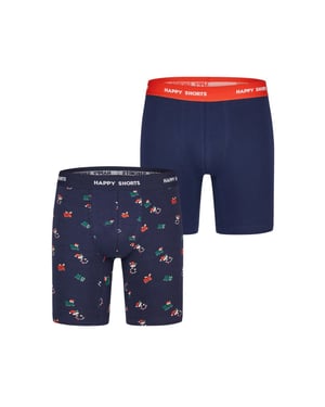 Happy Shorts Kerst boxershorts heren met lange pijpen boxer briefs 2-pack