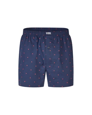 Happy Shorts Wijde boxershort heren met kleine rode hartjes