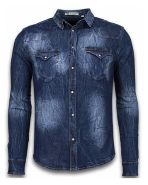 Enos Denim shirt spijker slim fit