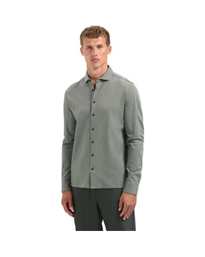 No Excess Shirt jersey melange stretch dark green