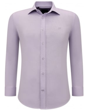 Gentile Bellini Getailleerde banco oxford shirt paars