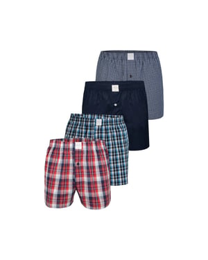 MG-1 Geweven wijde boxershorts heren core blauw 4-pack