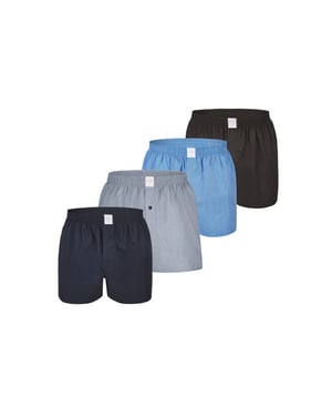 MG-1 Wijde geweven boxershorts heren 4-pack effen