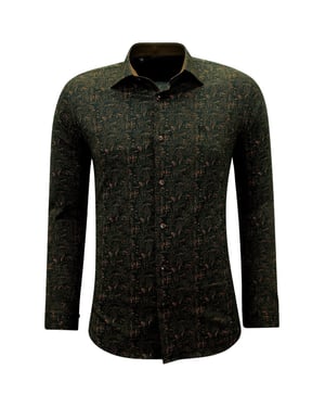Gentile Bellini Overhemden lange mouw met slim fit bruin